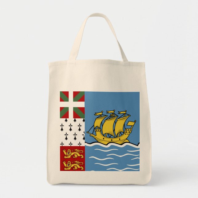 Bolsa Tote Bandeira de Pierre e Miquelon santo (Frente)