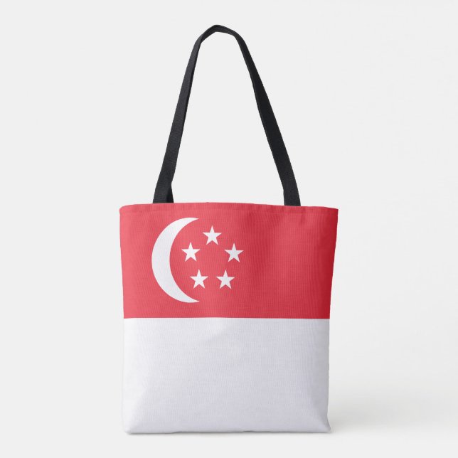 Bolsa Tote Bandeira de Singapura (Verso)