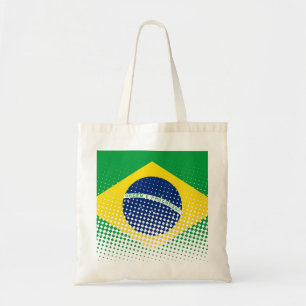 Bolsa Tote Bandeira do Brasil com efeito de meio-tom