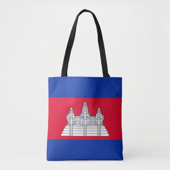 Bolsa Tote Bandeira do Camboja Patriótica (Frente)