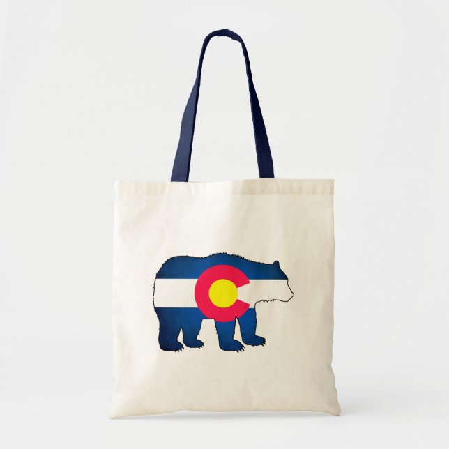 Bolsa Tote Bandeira do Colorado com saco reutilizável (Frente)