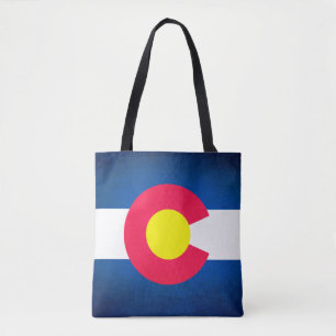 Bolsa Tote Bandeira do Colorado grunge desaparece por todo im