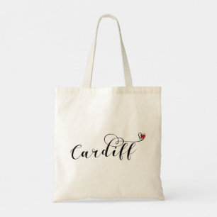 Bolsa Tote Bandeira do Coração Cardiff, Caerdydd, País de Gal