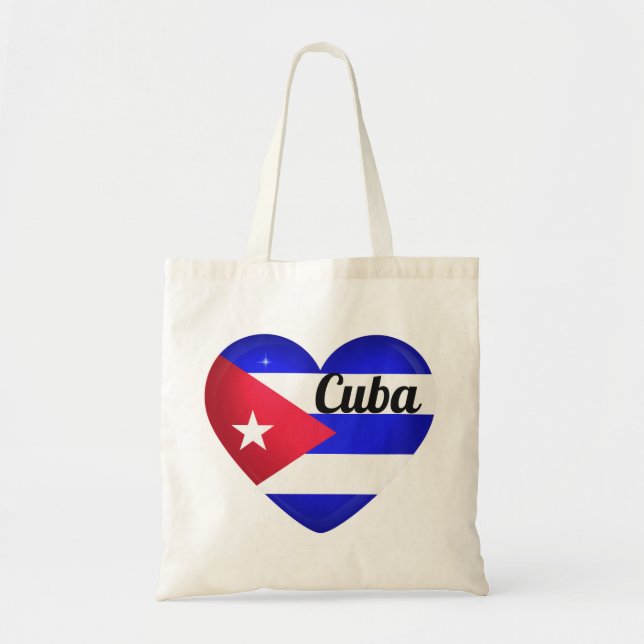 Bolsa Tote Bandeira do Coração de Cuba (Frente)