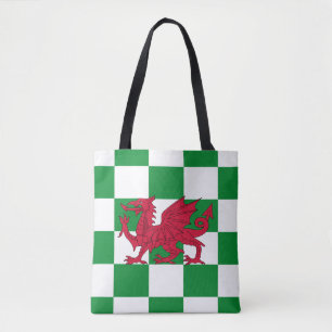 Bolsa Tote Bandeira do Dragão Céltico Vermelho Místico do Paí