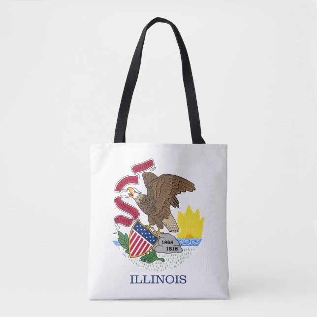 Bolsa Tote Bandeira do Estado de Illinois (Frente)
