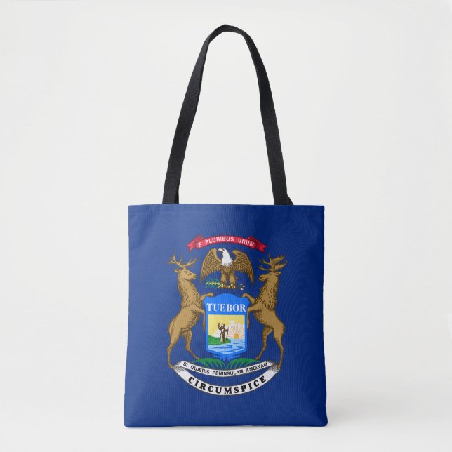 Bolsa Tote Bandeira do estado de Michigan (Frente)