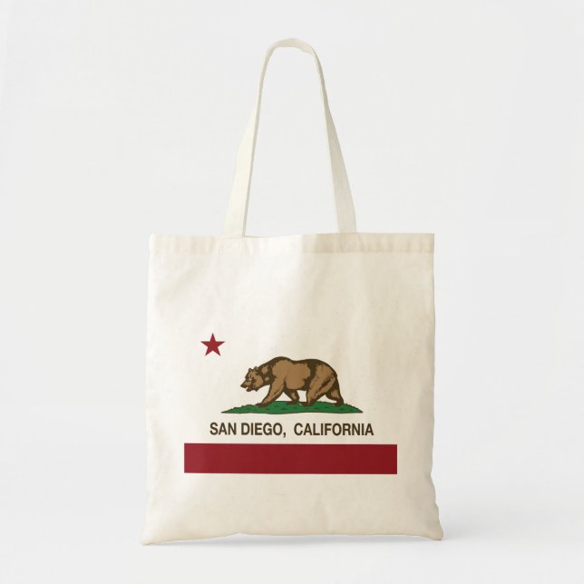 Bolsa Tote Bandeira do estado de San Diego Califórnia (Frente)