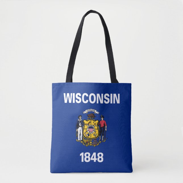 Bolsa Tote Bandeira do Estado de Wisconsin (Frente)