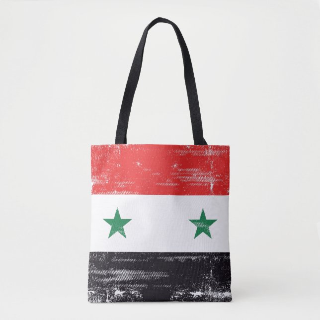 Bolsa Tote Bandeira do Grunge de Syria. (Frente)