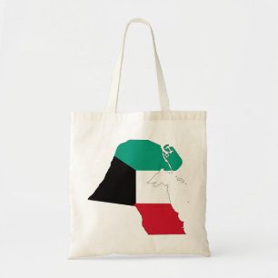 Bolsa Tote Bandeira do Mapa do Kuwait