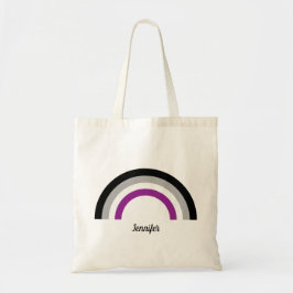 Bolsa Tote Bandeira do Orgulho Asexual Arco-Íris Monograma To