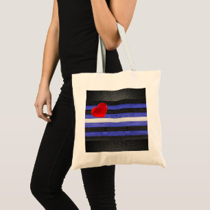 Bolsa Tote bandeira do orgulho de couro SlipperyJoe's preto a