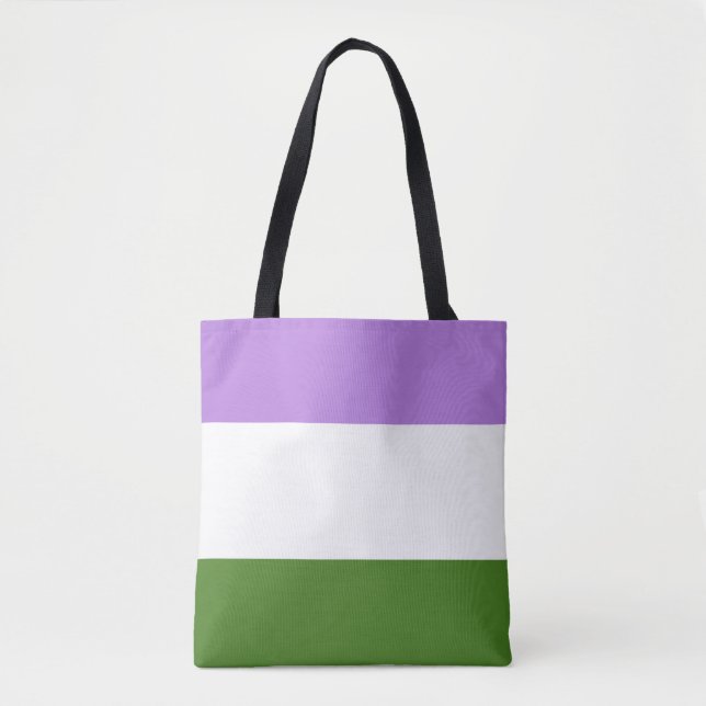 Bolsa Tote Bandeira do Orgulho Genderqueer (Frente)