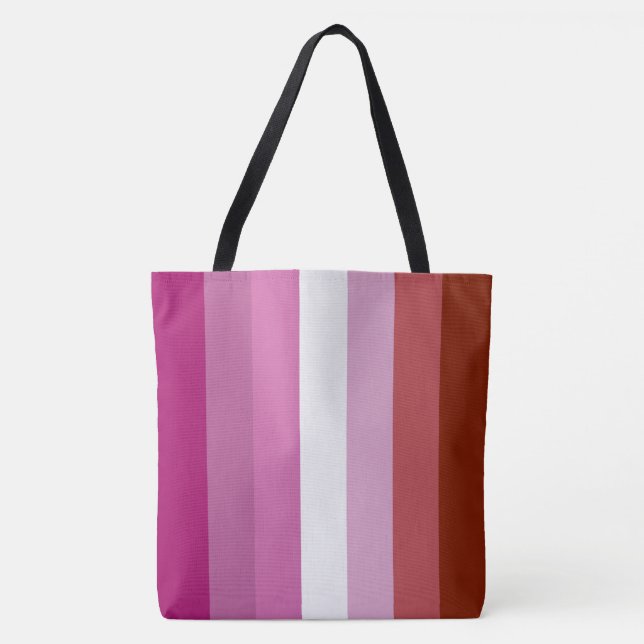 Bolsa Tote Bandeira do Orgulho Lésbico (Frente)