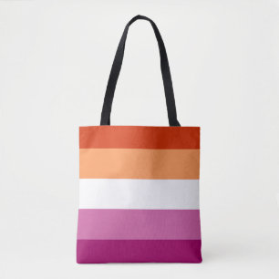 Bolsa Tote Bandeira do Orgulho Lésbico (5 listras)
