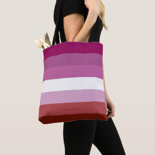 Bolsa Tote bandeira do orgulho lésbico feminino da SlipperyJo