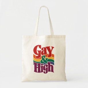 Bolsa Tote Bandeira do Orgulho LGBTQ Retro Gay e Alto