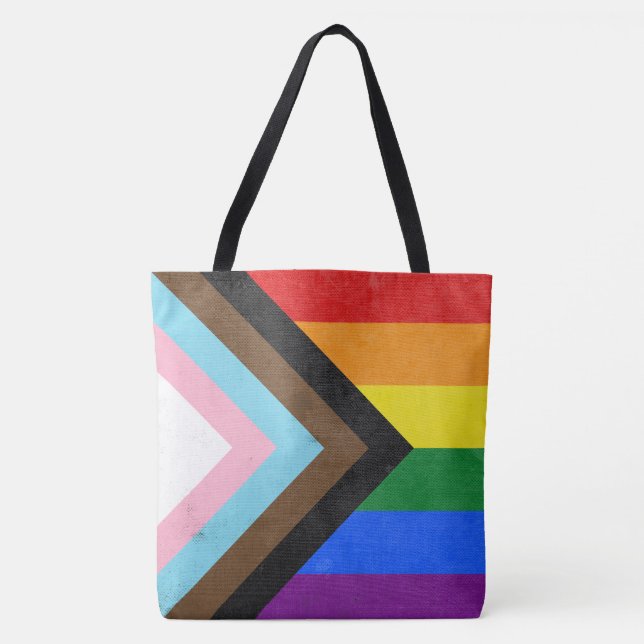 Bolsa Tote Bandeira do Orgulho Progresso (Frente)