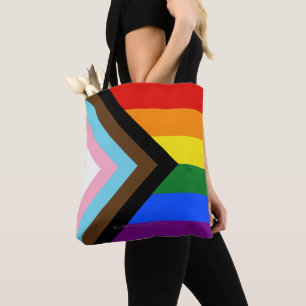 Bolsa Tote Bandeira do Orgulho Progresso de SlipperyJoe seis 