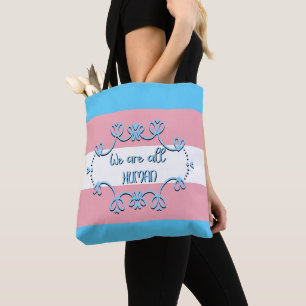 Bolsa Tote Bandeira do Orgulho Transgênero Somos Todos Humano