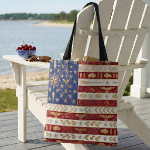 Bolsa Tote Bandeira do Patrimônio Art Déco Estados Unidos C