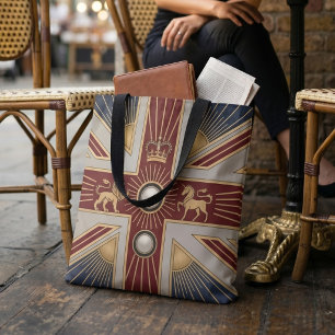 Bolsa Tote Bandeira do Reino Unido com Nome Personalizado Pat