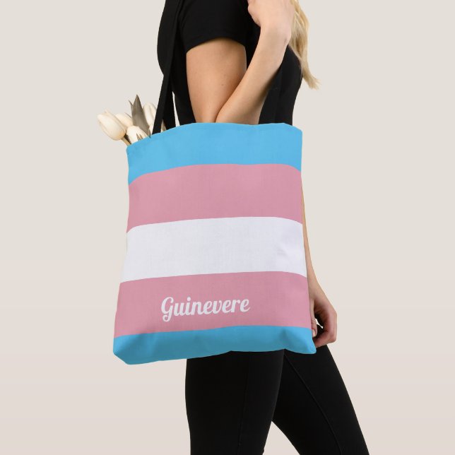 Bolsa Tote Bandeira | do Transgender personalizado (Close Up)
