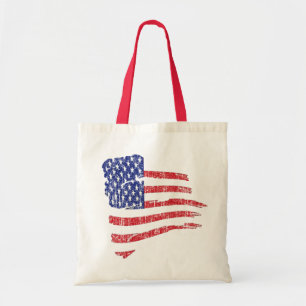 BOLSA TOTE BANDEIRA DOS E.U. DO ESTILO DO GRUNGE