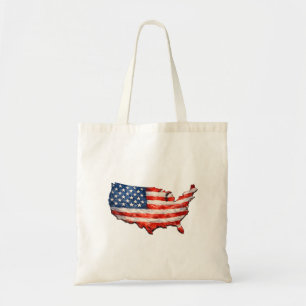 Bolsa Tote Bandeira dos EUA Mapa - Amo Meu País Patriótico