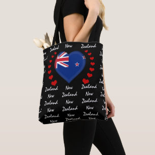 Bolsa Tote Bandeira e Coração da Nova Zelândia, Moda Kiwi