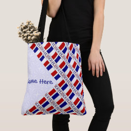 Bolsa Tote Bandeira Francesa da França Azul Personalizada em