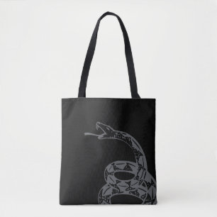 Bolsa Tote Bandeira Gadsden Não Pise em Mim Cinza