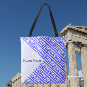 Bolsa Tote Bandeira Grega HELLAS Azul Personalizada