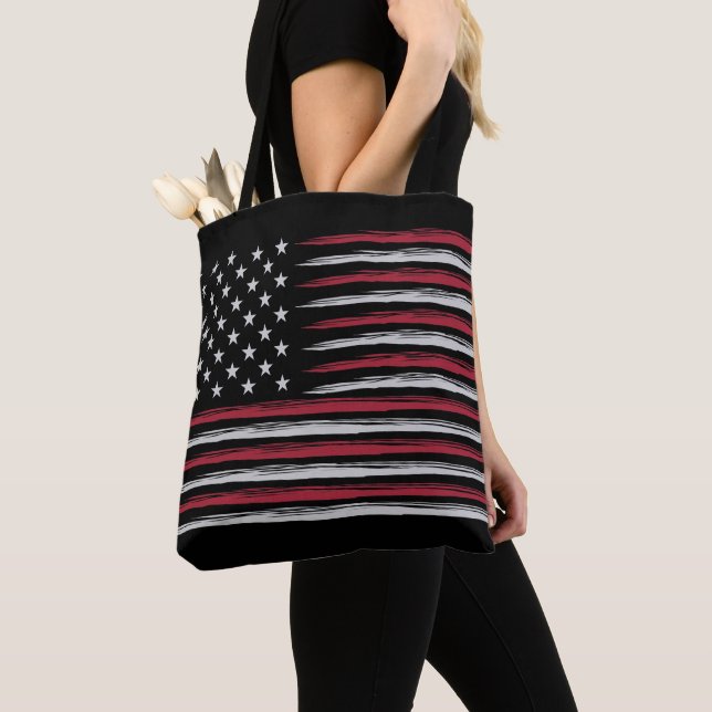 Bolsa Tote Bandeira Grunge USA (Close Up)