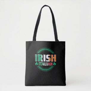 Bolsa Tote Bandeira Irlandesa Italiana Half Irish Half Italia