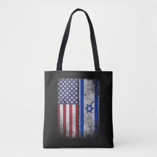 Bolsa Tote Bandeira Israelense Americana Israel EUA Raízes Am
