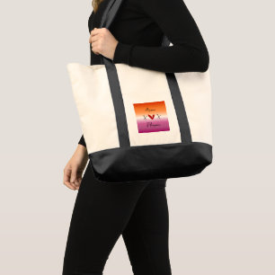 Bolsa Tote Bandeira Lésbica Pôr do Sol X Amor X