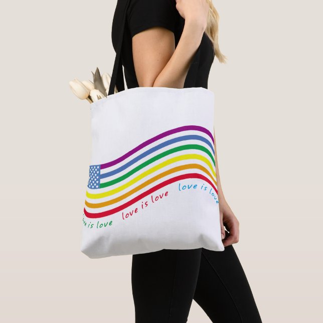 Bolsa Tote bandeira LGBT (Close Up)