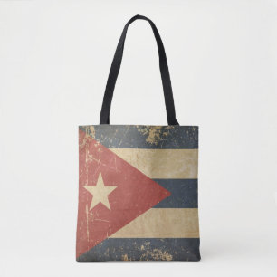 Bolsa Tote Bandeira lisa envelhecida cubano