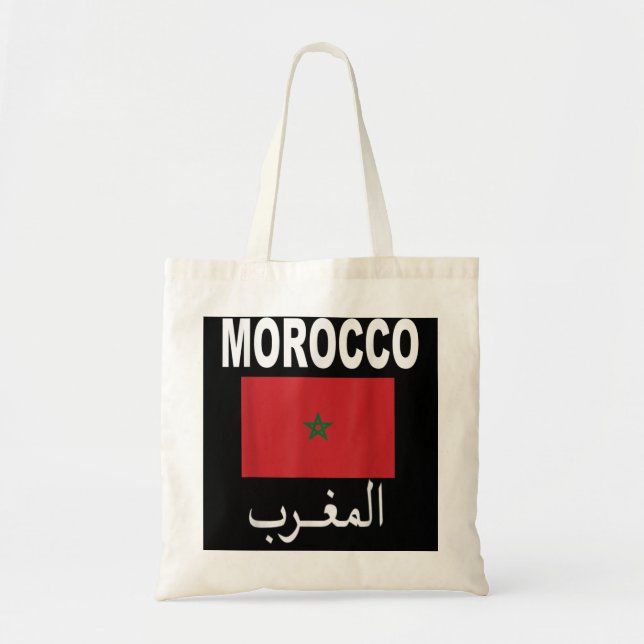 Bolsa Tote Bandeira Marrocos T-Shirt Marroquino Sinalizadores (Frente)