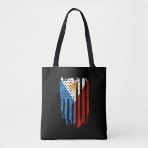 Bolsa Tote Bandeira Metade Americana das Filipinas