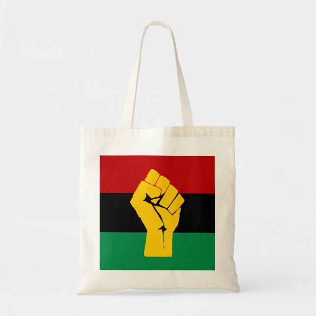 Bolsa Tote Bandeira Pan-Africana de Energia Negra (Frente)