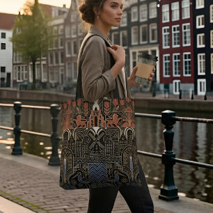 Bolsa Tote Bandeira Patrimonial Art Deco Nome Personalizado