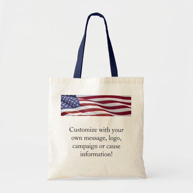 Bolsa Tote Bandeira Patriótica Americana (Frente)