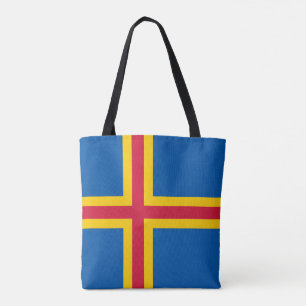 Bolsa Tote Bandeira Patriótica das Ilhas Åland