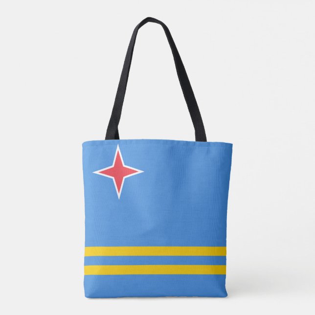 Bolsa Tote Bandeira Patriótica de Aruba (Verso)