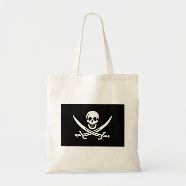 Bolsa Tote Bandeira Pirata Caveira Espadas Cruzadas (Frente)