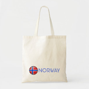 Bolsa Tote Bandeira redonda lustrosa de Noruega