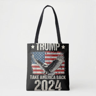 Bolsa Tote bandeira Trump 2024 leve a América de volta homens